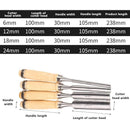 Wood Carving Chisel Set 4pcs Iron Hollow Woodworking Tools 6mm 12mm 18mm 24mm