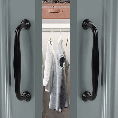 Black Furniture Handles 10 pcs - 128mm Center Distance for Kitchen Door and Drawer, Compatible with Wardrobes