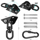 Hanging Chair Ceiling Mount Swing Suspension Hook with Screws for Concrete Wood - 360° Swivel for Porch Playground Trapeze Seat Yoga