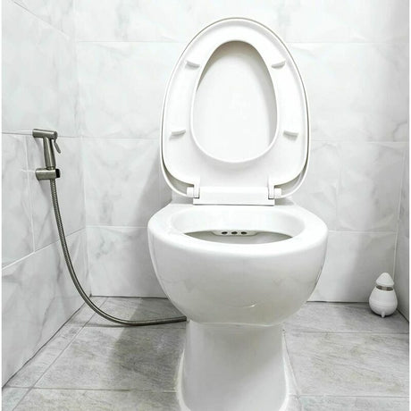 DEBUNS Toilet Bidet Kit with Shower Head, Handheld Sprayer with Hose, Stainless Steel Holder and 2 Seals