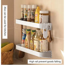 White Set of 2 Shower Shelves with 6 Removable Hooks, No Drilling Required for Bathroom and Kitchen