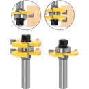 8mm Shank T-Slot Milling Cutter Set, 2Pcs 3-Flute Woodworking Tools