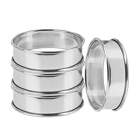 Muffin Rings 4pcs Stainless Steel Nonstick Pastry Rings for Home Baking