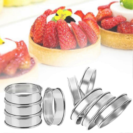 Muffin Rings 4pcs Stainless Steel Nonstick Pastry Rings for Home Baking