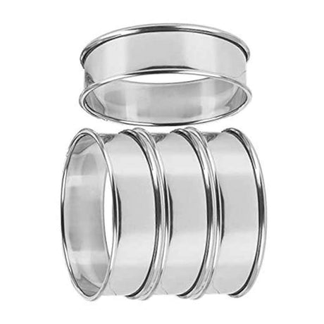 Muffin Rings 4pcs Stainless Steel Nonstick Pastry Rings for Home Baking
