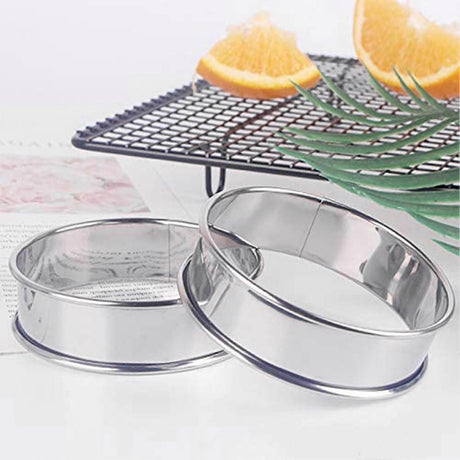 Muffin Rings 4pcs Stainless Steel Nonstick Pastry Rings for Home Baking