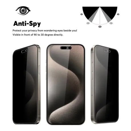 iPhone 16 Pro Max Privacy Tempered Glass Screen Protector 3-Pack