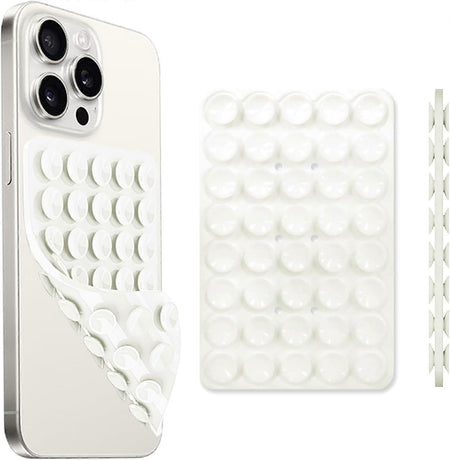 Silicone Suction Cup Phone Case Mount Handsfree Holder White Compatible with Phone Accessories for Selfies Videos Strong Grip Double Sided
