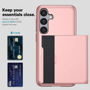 Samsung Galaxy A16 5G 4G Compatible Case with Card Holder TPU PC Back Cover Rose Gold