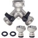 Brass Hose Splitter 3/4 Inch Quick Connect 2-Way
