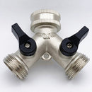 Brass Hose Splitter 3/4 Inch Quick Connect 2-Way