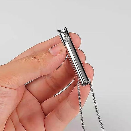 Breathing Necklace 2pcs for Women Anxiety Relief Stress Meditation Relaxation Stainless Steel Black Gold