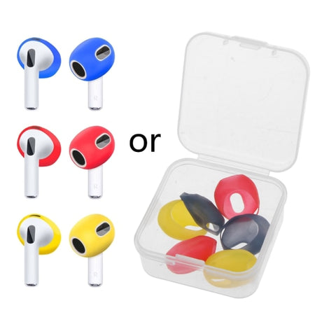 Compatible with AirPods Ear Tips 3 Sets Silicone Anti-Slip Ultra Thin Blue Red Yellow