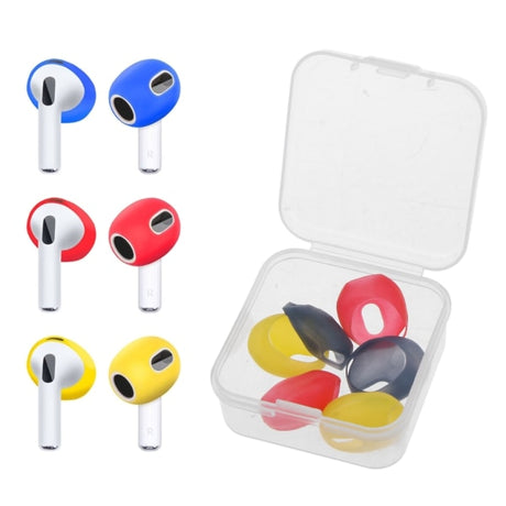 Compatible with AirPods Ear Tips 3 Sets Silicone Anti-Slip Ultra Thin Blue Red Yellow
