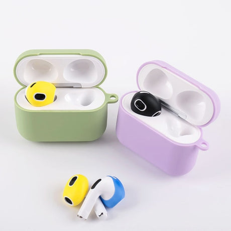 Compatible with AirPods Ear Tips 3 Sets Silicone Anti-Slip Ultra Thin Blue Red Yellow
