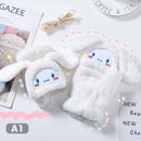 Cinnamoroll Kawaii Flannel Gloves Sanrio Harajuku Style Soft White Y2K