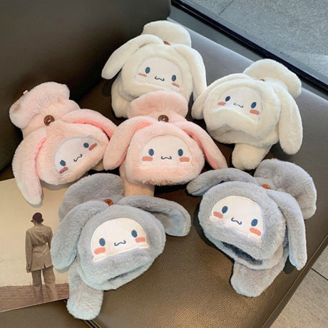 Cinnamoroll Kawaii Flannel Gloves Sanrio Harajuku Style Soft White Y2K
