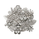 Mixed Metal Flower Petal Filigree Wraps Clutches White 50g Pack