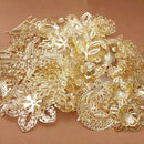 Mixed Metal Flower Petal Filigree Wraps Clutches White 50g Pack