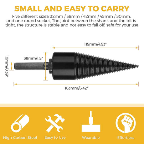 Wood Drill Bits Hexagonal Shank 38mm Industrial Cones Splitters