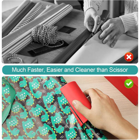Portable Gift Wrapping Paper Roll Cutter 4-Pack Compatible with Christmas and Birthday Wrapping