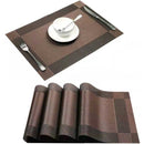 PVC Non-Slip Heat Resistant Placemats Set of 4 Gold for Dining Table Kitchen Compatible with PVC