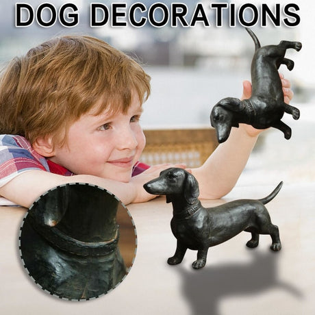 Resin Dachshund Statue Antique Collectible Ornament
