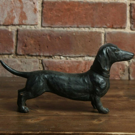 Resin Dachshund Statue Antique Collectible Ornament