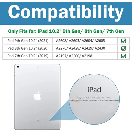 iPad 9th Generation Case, Hard Shell Blue, Compatible with iPad 10.2