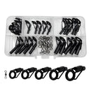 Fishing Rod Repair Kit 35pcs Alconite Ceramic Guide Rings Rod Eye Guides Wear-Resistant Compatible with Various Brands