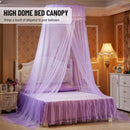 Universal Bed Canopy Dome Mosquito Net for Kids Princess Bed, Purple, Easy Install