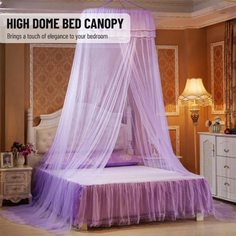 Universal Bed Canopy Dome Mosquito Net for Kids Princess Bed, Purple, Easy Install