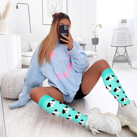 Compression Socks 6 Pairs for Women Men 15-20 mmHg Knee High Gradual Support for Nurses Athletes Medical Use