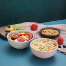 Large Reusable Pasta Bowls 5-Pack, 710ml Unbreakable Plastic Soup \u0026 Salad Bowls in Cream White