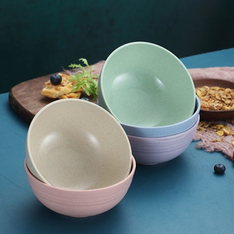 Large Reusable Pasta Bowls 5-Pack, 710ml Unbreakable Plastic Soup \u0026 Salad Bowls in Cream White