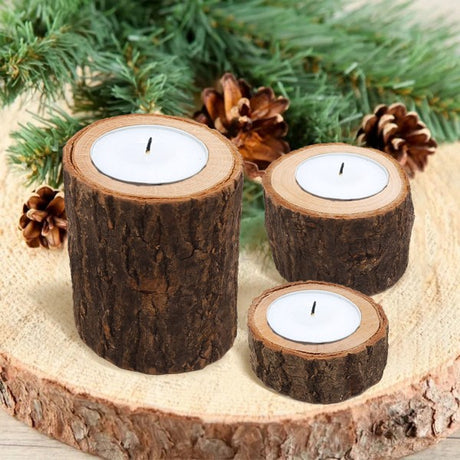 Wooden Candle Holder Rustic Creative Decoration for Home and Wedding Comb