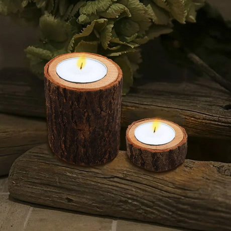 Wooden Candle Holder Rustic Creative Decoration for Home and Wedding Comb