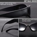 Trendy Oval Sunglasses for Men and Women Futuristic Wrap Around Fashion Glasses Goggles Eyebrow Dark