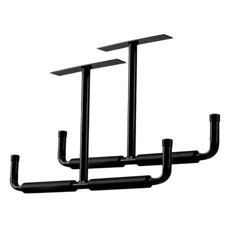 Heavy Duty Steel Storage Hook for Ceiling Rack Compatible with Hanging Bikes Tools Snowboard Fishing Rods White Storage System