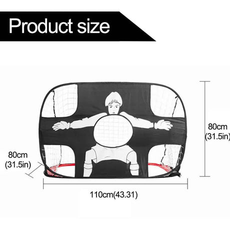 Foldable Football Goal for Kids Adults Indoor Outdoor Play, Red Nylon Goalie Net