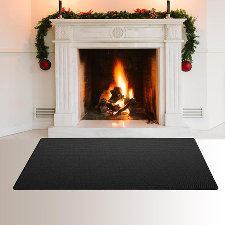 Fireproof Fireplace Hearth Mat, Fireplace Hearth Rug, Fire Resistant Rectangular Fire Pit, Heated Floor Mat for Outdoor Grills, Fire Pits, Smokers, Woodstoves, 48