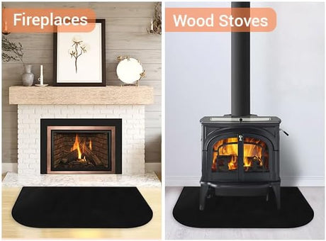 Fireplace Mat, Hearth Rug Fireproof, Fireplace Floor Mat, Fireproof Rug for Fireplaces and Woodstoves,Fire Resistant Fireplace Rug, D Shaped, Size 40