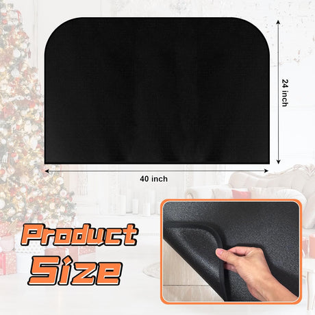 Fireplace Mat, Hearth Rug Fireproof, Fireplace Floor Mat, Fireproof Rug for Fireplaces and Woodstoves,Fire Resistant Fireplace Rug, D Shaped, Size 40