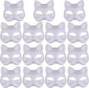 White Fox Therian Mask DIY Paintable Blank, 15 pcs Cat Halloween Cosplay Masquerade Party