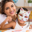White Fox Therian Mask DIY Paintable Blank, 15 pcs Cat Halloween Cosplay Masquerade Party