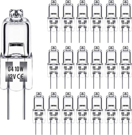 G4 Halogen Lamps 10W 12V Warm White 20-pack Compatible Lighting Fixtures