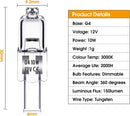 G4 Halogen Lamps 10W 12V Warm White 20-pack Compatible Lighting Fixtures
