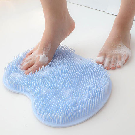 Foot Scrubber Mat with Suction Cups for Shower and Bathroom, Non-Slip Foot Cleaning Massage Mat, Blue