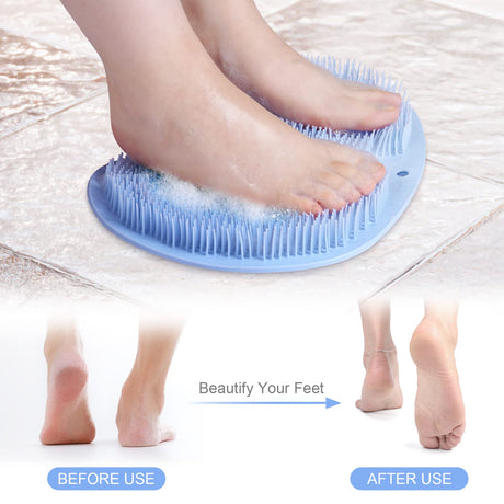 Foot Scrubber Mat with Suction Cups for Shower and Bathroom, Non-Slip Foot Cleaning Massage Mat, Blue