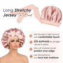 Satin Hair Sleep Cap for Women with Curly Hair Double Layer Silk Lined Pink